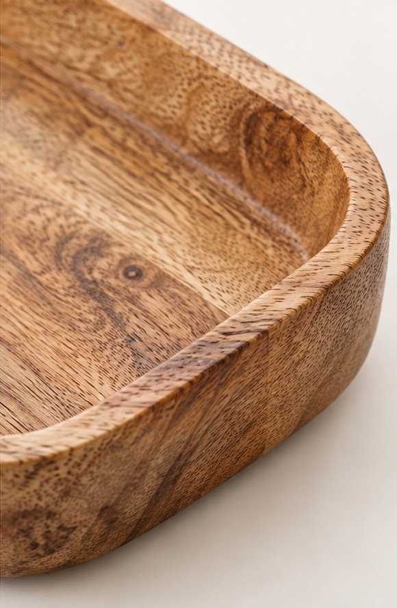 Carved Mango Wood Display Tray